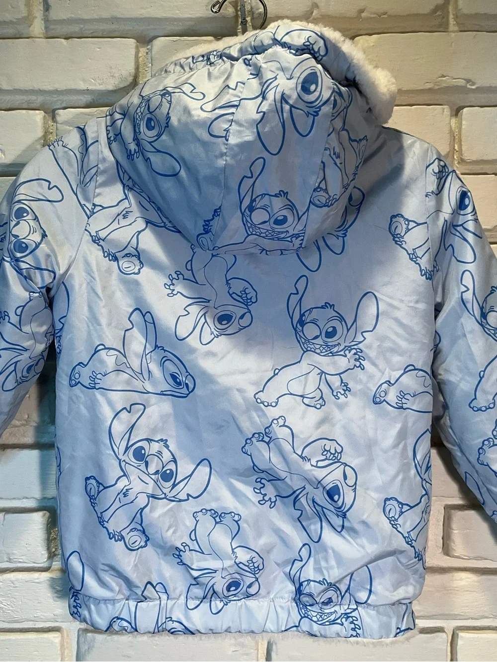 Disney Stitch Reversible fleece Jacket 6X with hood